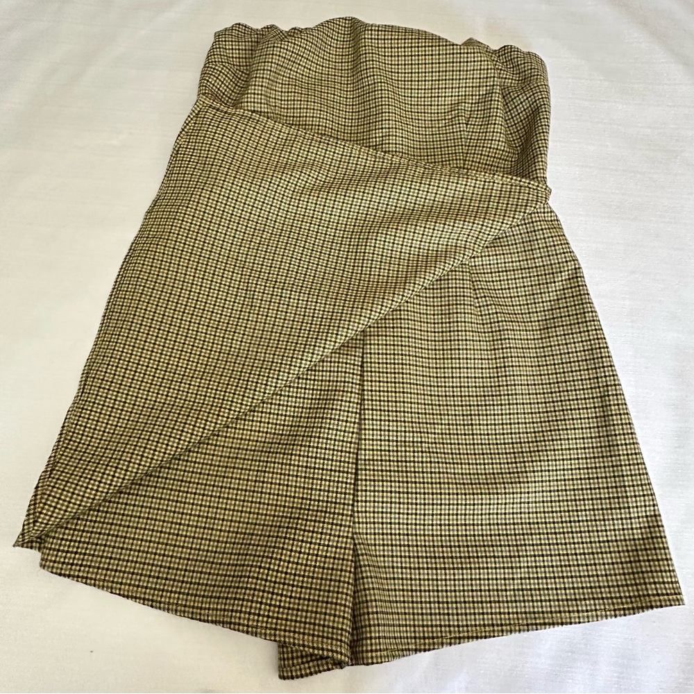 Urban Outfitters Yellow and Blue Mini Skort Romper